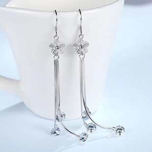 纯银耳环女新款耳饰2021超仙气质百搭耳环耳坠长款流苏耳环耳钉女