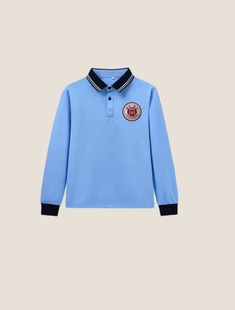 汕尾吉东尚书长袖蓝色翻领T恤裤子男女班服学院风