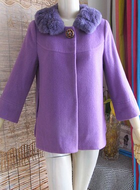 加厚獭兔毛领女士宽松孤品样衣