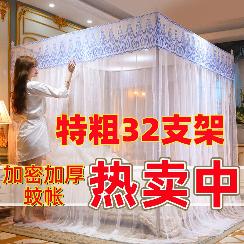 蚊帐家用2026年新款特粗支架固定加厚加密落地老式蚊帐子三开门SR