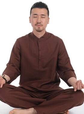 茶服春季新款男装中国风禅修服瑜