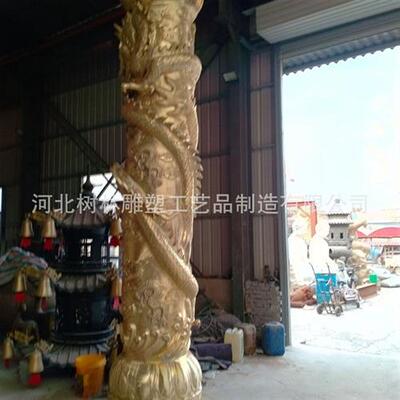 锻铜龙柱制作厂家可仿真铜龙二龙戏珠工艺品