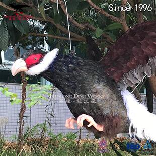 园林装饰仿真纯手工粘毛鹦鹉飞禽模型摆件科技馆博物馆美陈展示