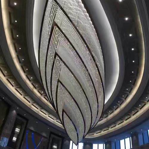 酒店工程灯具非标定制大堂会所别墅售楼部装饰大型LED吸顶水晶灯