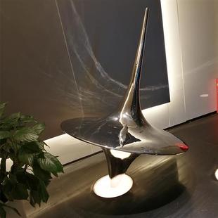 不锈钢圆球陀螺仪雕塑定制酒店大堂售楼部金属艺术工艺品摆件落地