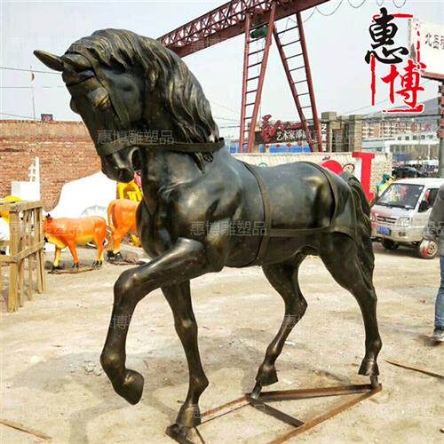 马雕塑玻璃钢雕塑马动物模型广场户外几何马仿铜景观摆件美陈