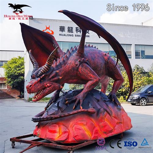 仿真硅胶西方飞龙模型雕塑摆件景区主题公园商场引流神器