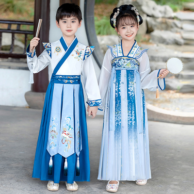 汉服女童公主裙2026新款男童唐装儿童新中式小少爷古装套装春秋款