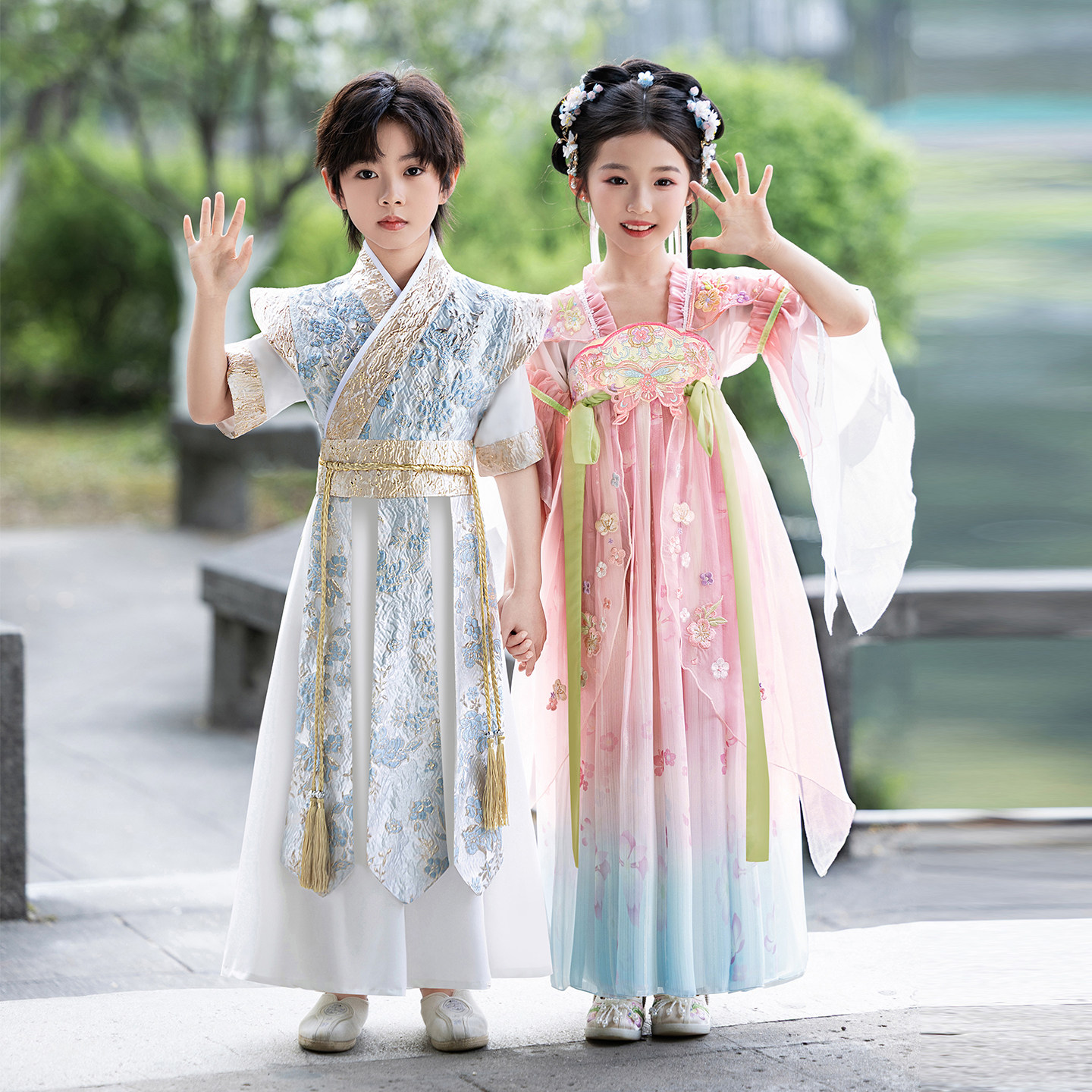 汉服男童国学服儿童中国风古装书童服装三字经女童小学生演出服