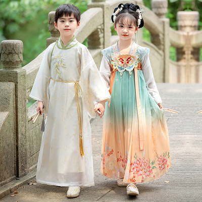汉服男童中国风襦裙2025新款唐装儿童古风套装女童古装国学服夏季
