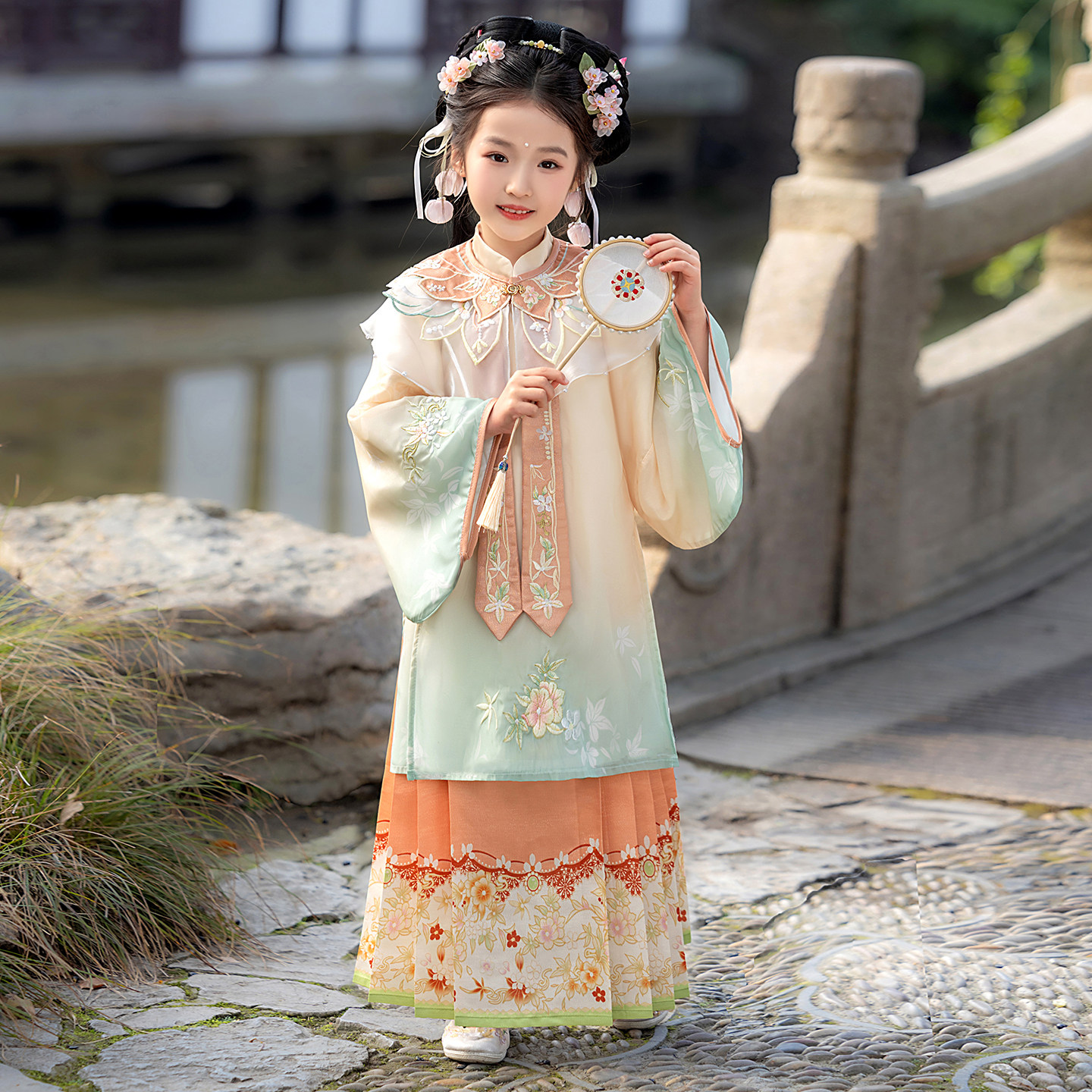 汉服女童2026新款春装小女孩古风裙子公主裙春秋儿童连衣裙中国风