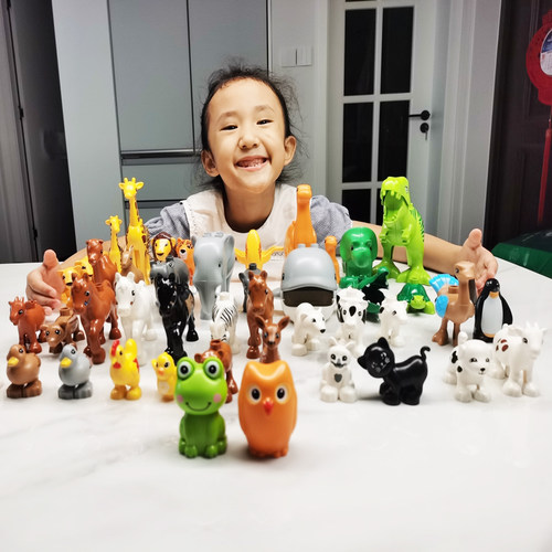 大颗粒动物积木益智拼装玩具