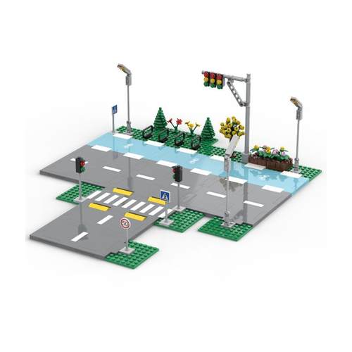 创意城市街景小颗粒积木