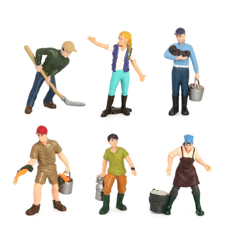 정적 시뮬레이션 인형 모델 농부 농장 육종가 목장 노동자 플라스틱 마네킹 캐릭터 장난감 장식품