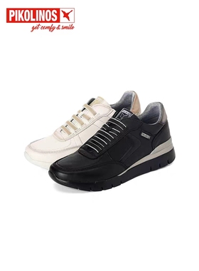 Pikolinos派高雁秋季牛皮深口松紧带平底休闲运动鞋PL226704