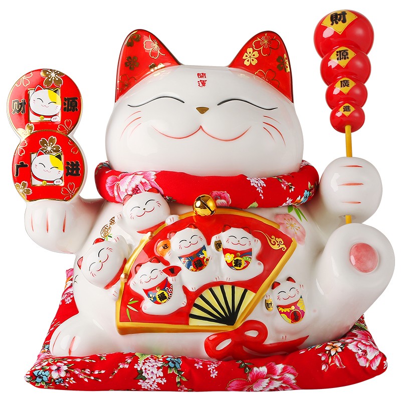 2025吉善缘 招财猫摆件 开业特大号店铺礼品 创意发财陶瓷存钱罐0