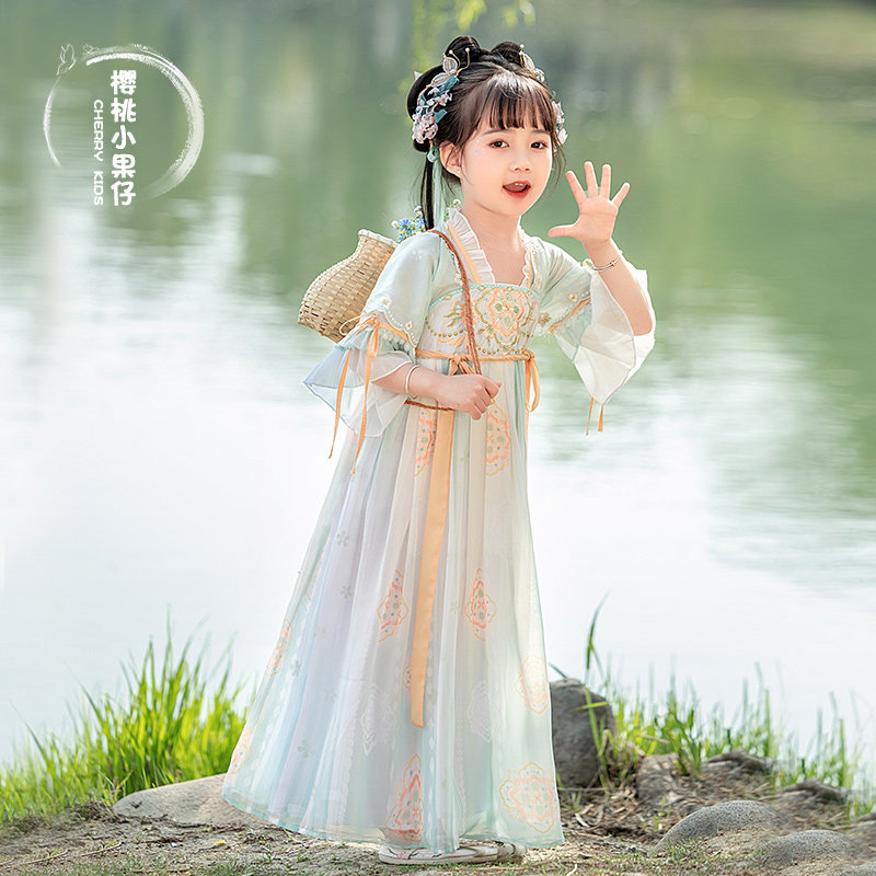 儿童汉服女童秋冬2025新款短袖古风小女孩超仙襦裙日常古装演出服