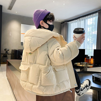 儿童装男童冬装羽绒棉服2024新款中大童冬季加厚棉衣洋气棉袄外套