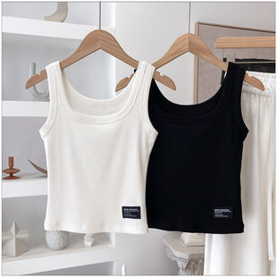 新款 打底衫 韩版 无袖 修身 冰丝螺纹棉小吊带背心女t恤内搭2025夏季