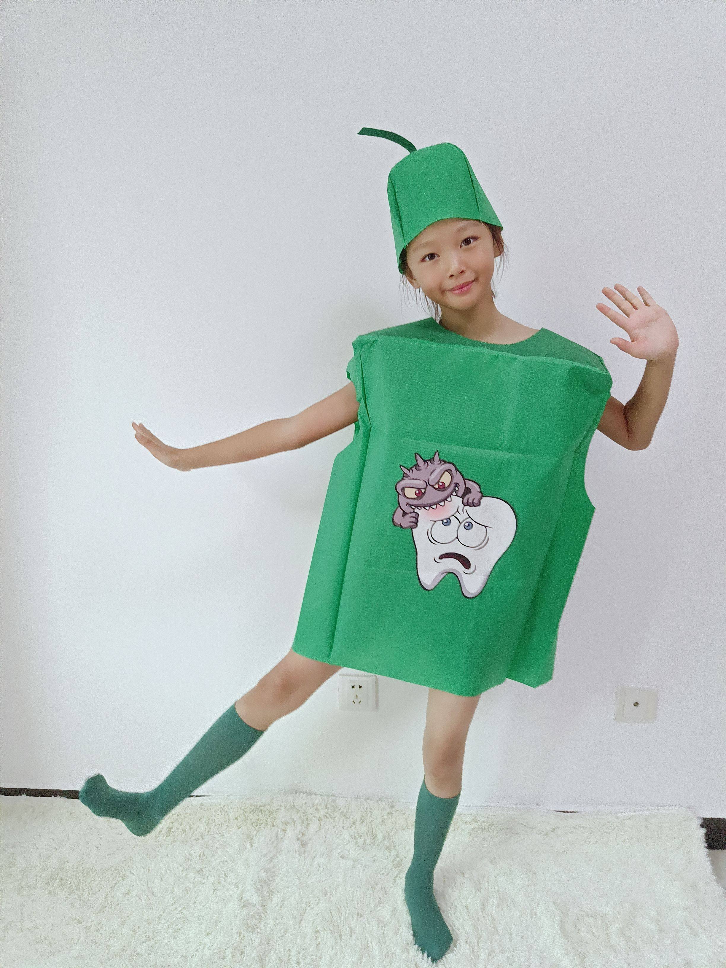 儿童牙细菌大战演出服幼儿园牙齿大作战表演服装病毒牙刷道具服装