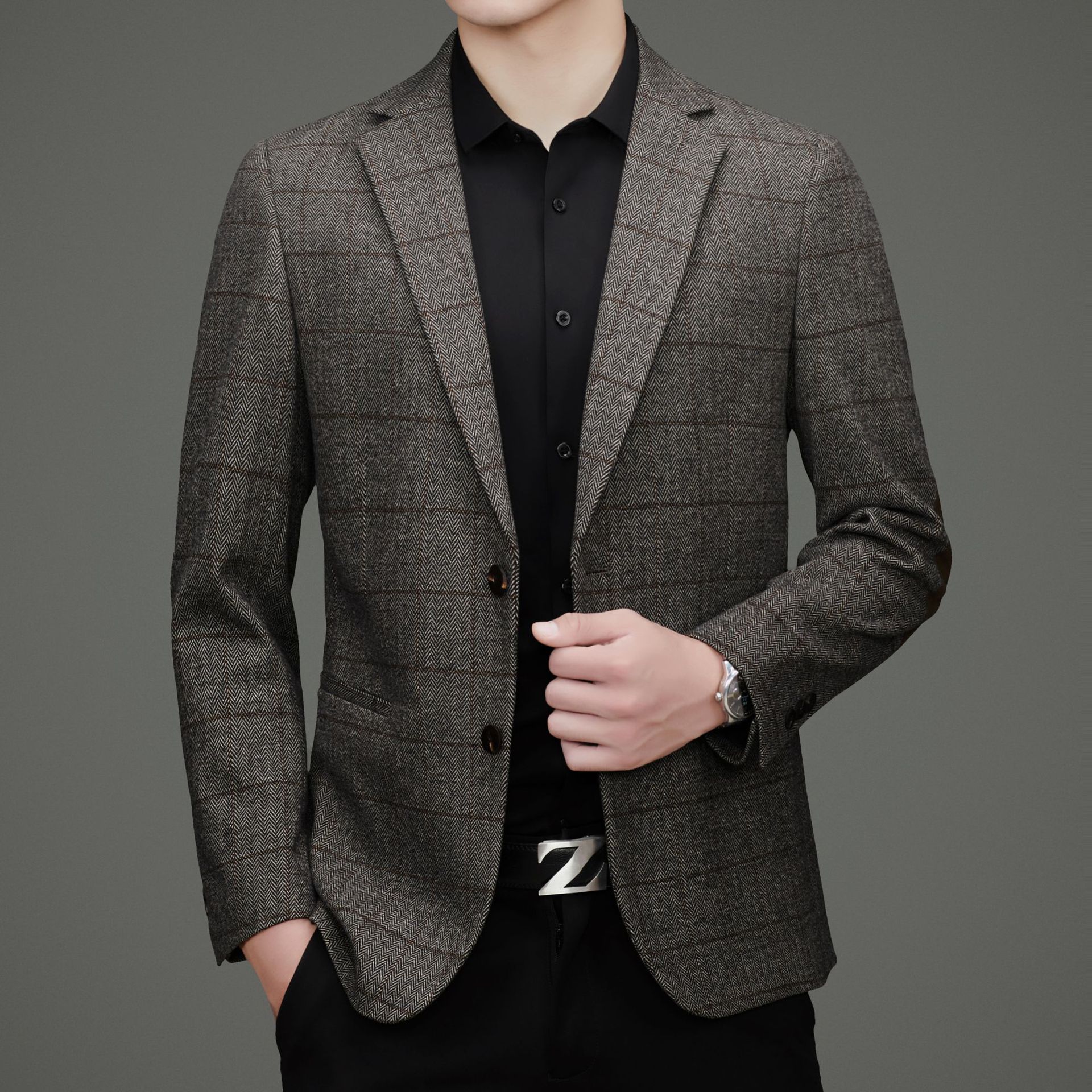 乔顿三叶草秋冬新款春装小西服男装修身单西上衣服时尚商务休闲百