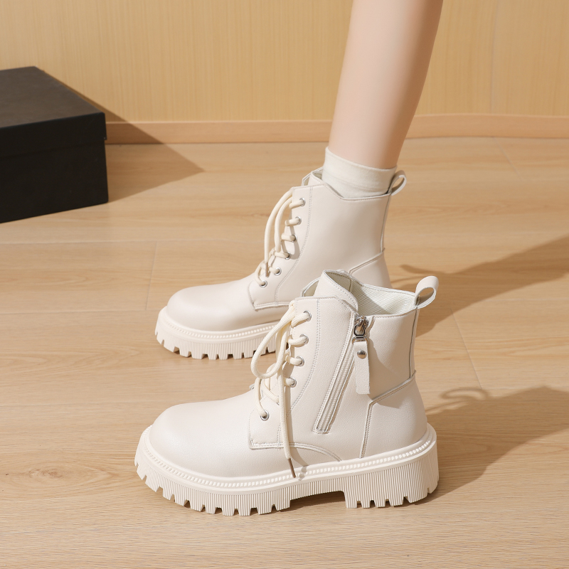 加绒马丁靴女英伦风2025秋冬季