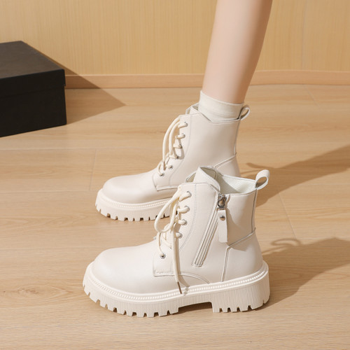 加绒马丁靴女英伦风2025秋冬季