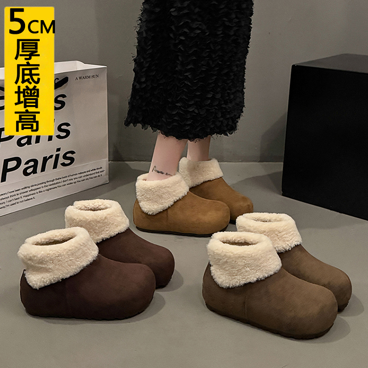 内增高5CM小个子加绒勃肯鞋女