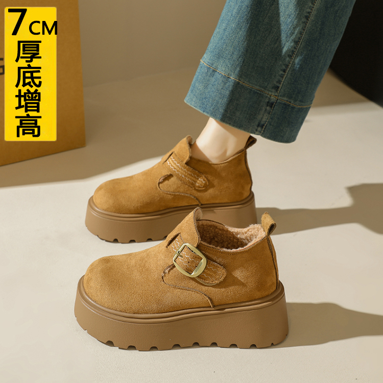 厚底增高7CM小个子勃肯鞋女加绒