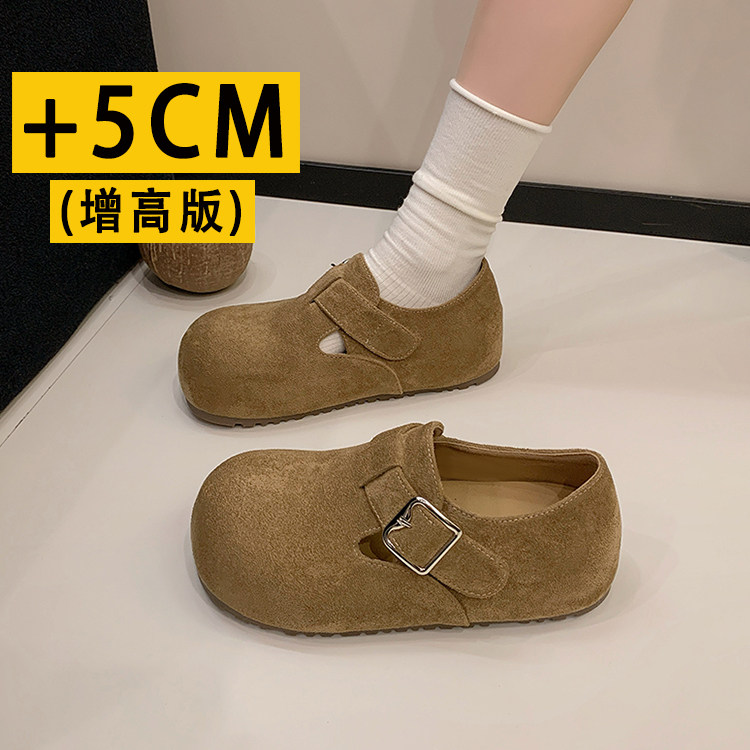 厚底内增高5CM小个子勃肯鞋女鞋子2026春秋一脚蹬乐福鞋博肯单鞋,女鞋,勃肯鞋/软木鞋,淘宝优惠券,粉丝福利购,淘宝优惠卷