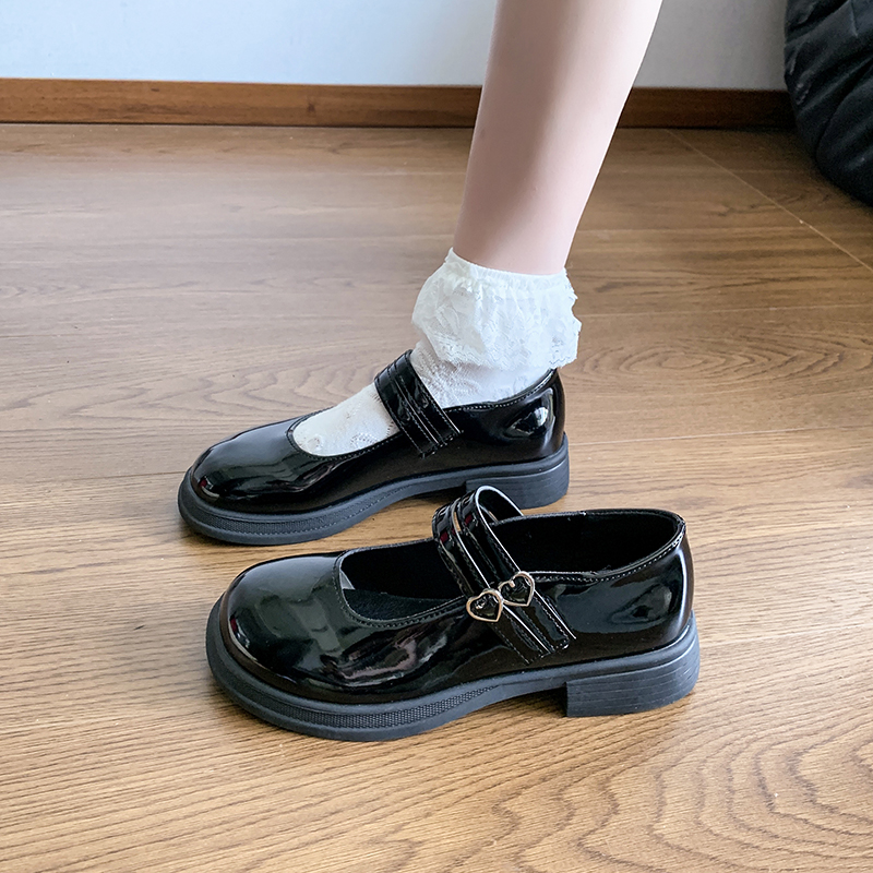 初高中生小学生黑色小皮鞋女