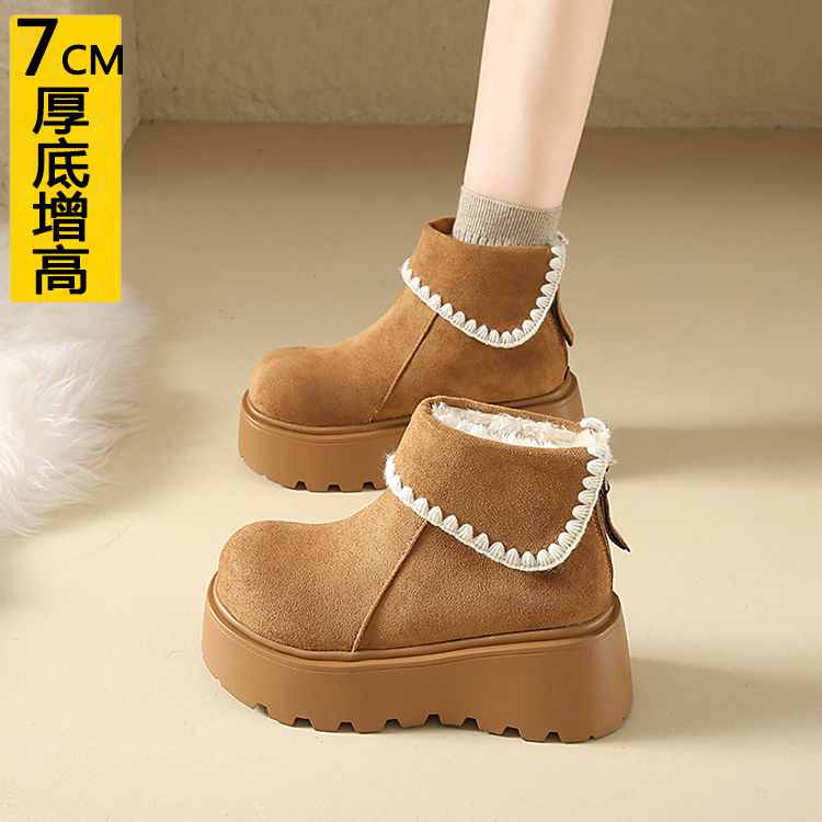 小个子勃肯马丁靴女加绒棉靴子