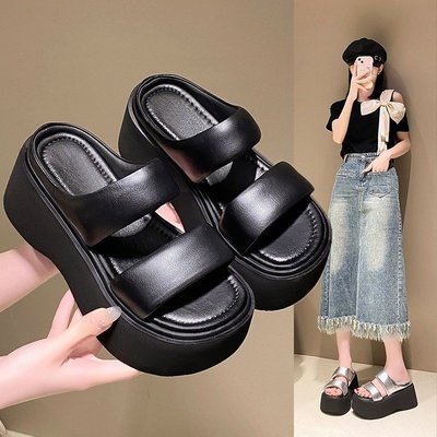 厚底拖鞋女小个子增高8cm沙滩鞋