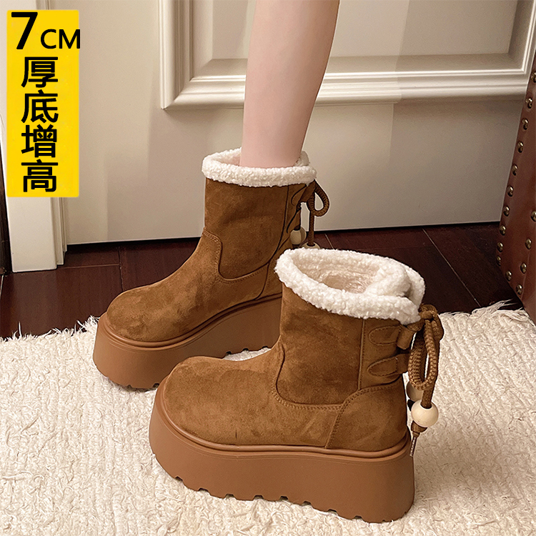 7CM小个子勃肯雪地靴女加绒加厚