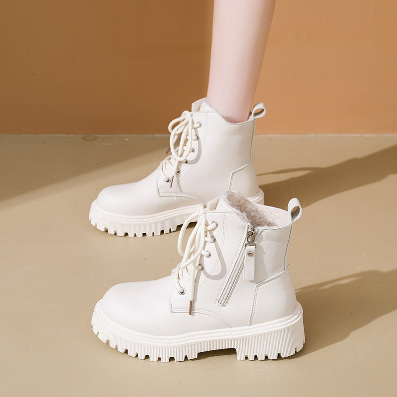 加绒马丁靴女英伦风2025秋冬季