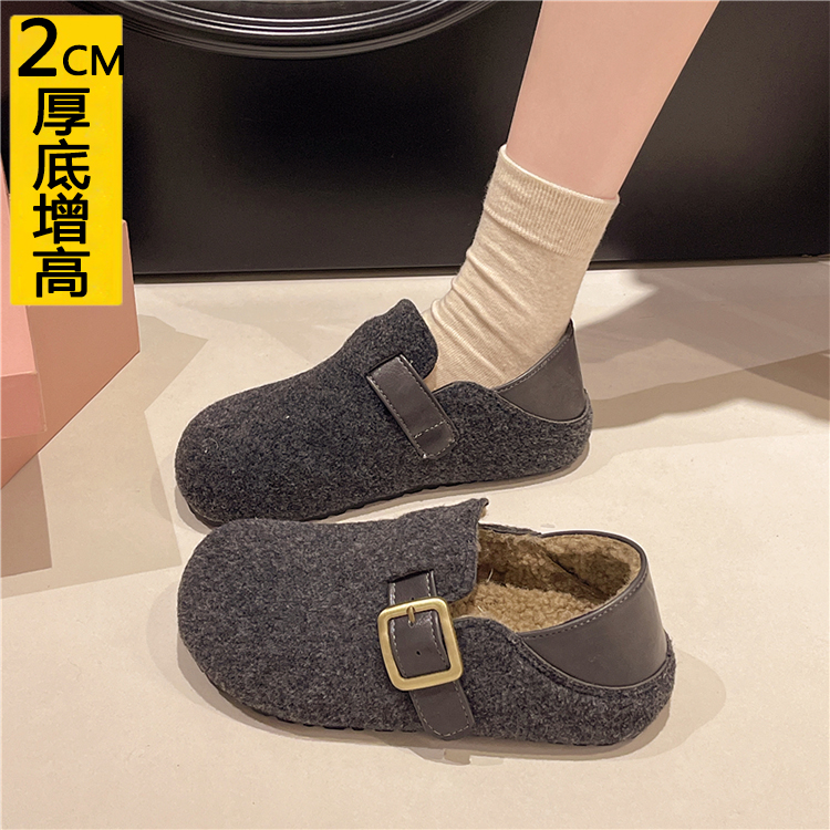 毛毛鞋女加绒外穿2025新款冬季