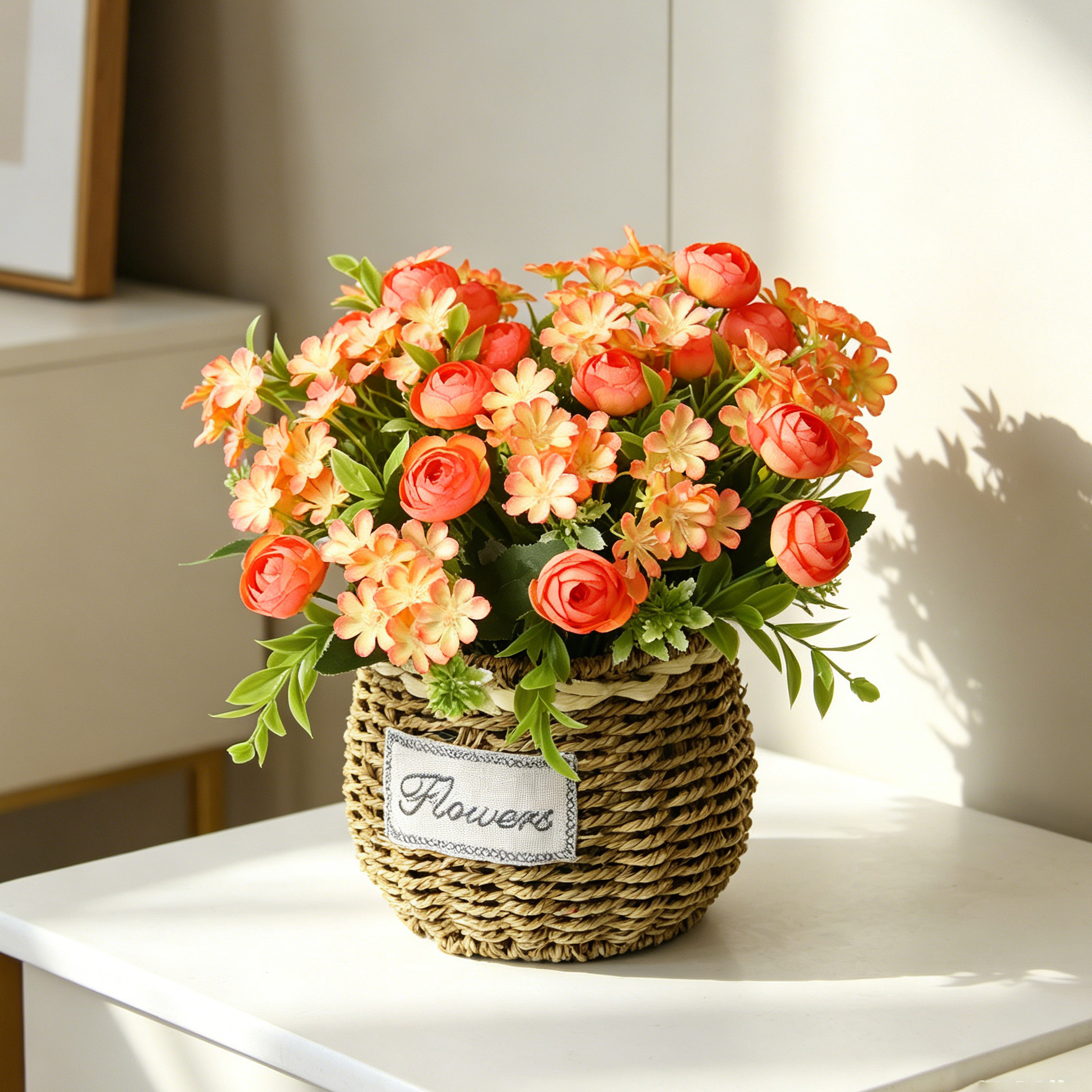 假花仿真花束摆设花艺装饰花客厅摆件绣球茶梅花创意插花花蓝室内