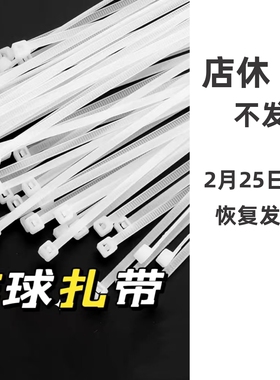 手作球扎带自锁式尼龙白色手工diy塑料捆扎带绑带束口工具材料包