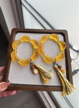 金珀橘子糖手串 手链 大橘大利