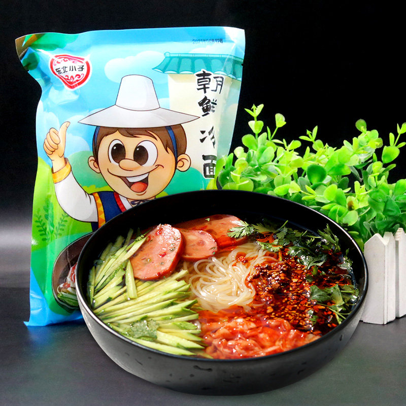 东北小子朝鲜冷面纯干小麦韩国辣酱版300克*5袋延边延吉大冷面