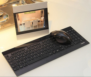 雷柏9900M无线鼠标键盘 电脑笔记本游戏金属机械纤薄MAC键鼠套装