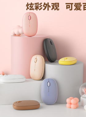 雷柏M650无线鼠标蓝牙轻音滑鼠台式笔记本电脑女生可爱小巧便携紫