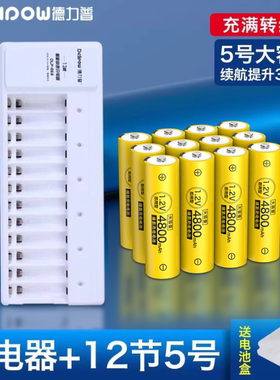 KTV话筒专用电池遥控玩具用电池1.2v5号7号充电电池AA4800mAh套装