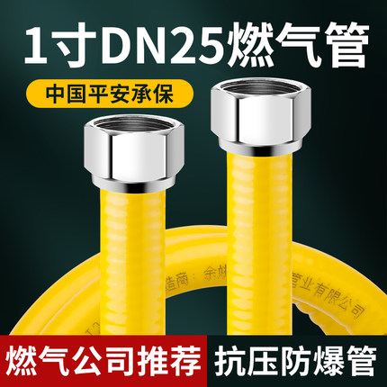 1寸304不锈钢燃气管DN25天然气防爆波纹管道壁挂炉热水器专用配件