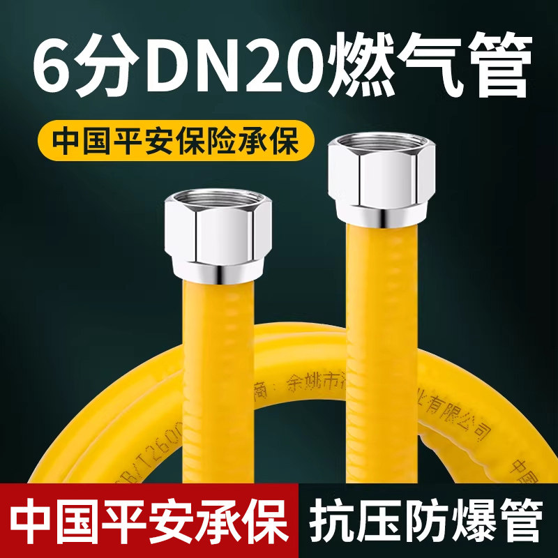 6分304不锈钢燃气管壁挂炉热水器专用配件DN20天然气防爆波纹管道