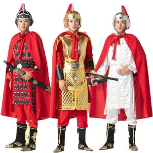 盔甲将军表演服铠甲儿童满江红演出服木兰舞蹈岳飞服装古代士兵服