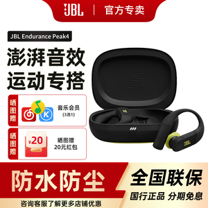 JBL Endurance Peak4真无线降噪蓝牙耳机运动防水挂耳式新款耳机