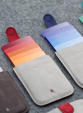 DAX层叠式抽拉卡包男女商务简约超薄钱包渐变银行卡证件套名片盒