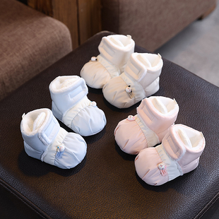 1岁男女宝宝保暖不掉鞋 秋冬3 加绒加厚步前鞋 9个月软底婴儿袜鞋