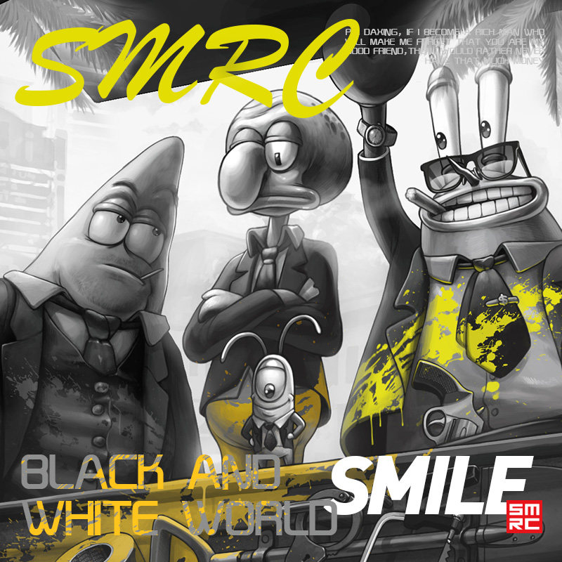 海绵宝宝白色半袖设计感派大星联名款情侣装夏季短袖T恤男打底衫